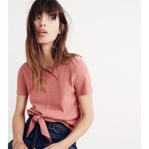 Madewell texture & thread  tie front top sz L